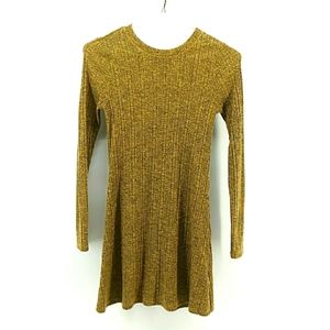 Topshop Gold Brown Black Speckled Sweater Ribbed Dress 4